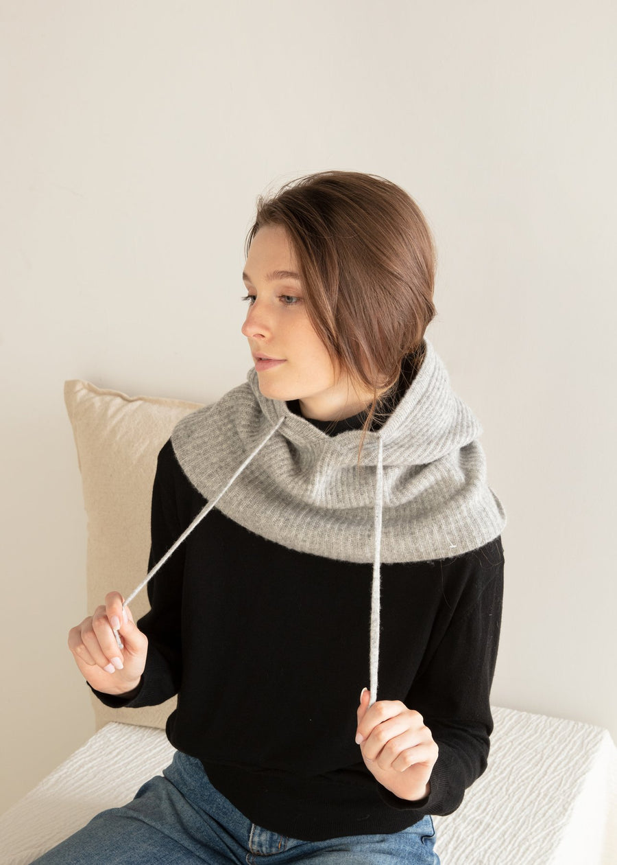 Wool Blended Hoodie Snood