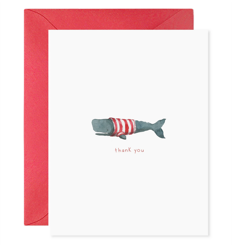 Whale Thanks Card- Box set of 6
