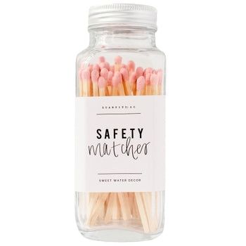 Wooden Colorful Safety Matches - Glass Jar