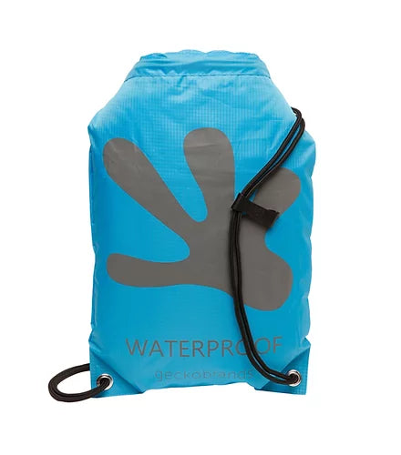 Waterproof Drawstring Backpack - Bright Blue / Grey