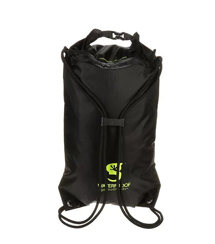 Waterproof Drawstring Backpack - Black / Green