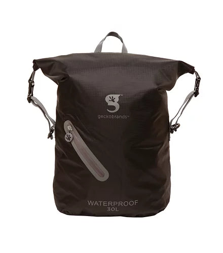 Lightweight 30L Waterproof Backpack - Black/Grey