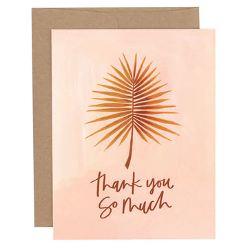Pink Palm Thank You Greeting Card