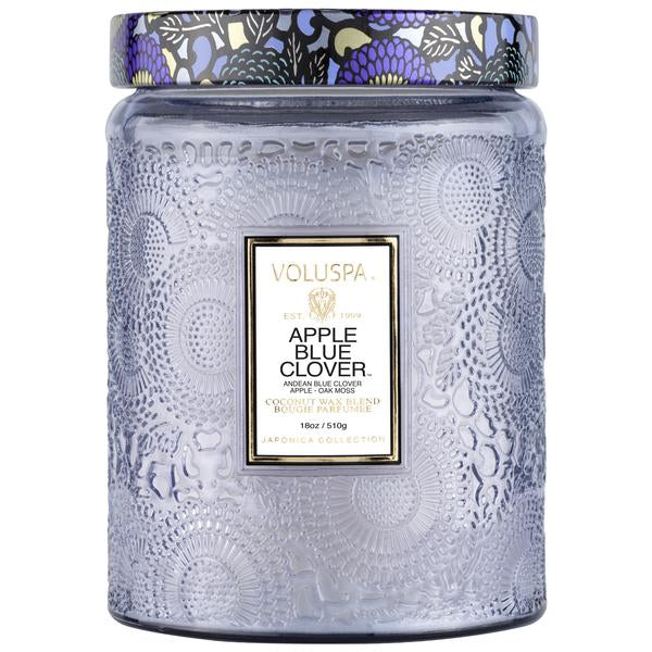 Voluspa Apple Blue Clover Large Glass Jar Candle