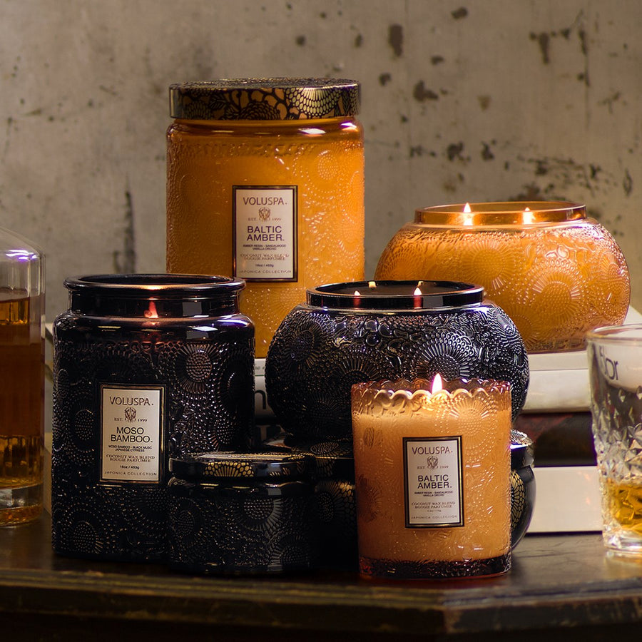 Voluspa Baltic Amber 18oz Large Glass Jar Candle